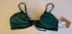 Shade & Shore Dark Green Ribbed Bikini Top Size L (12-14)
D1